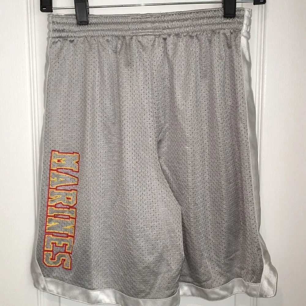 Vintage Youth Kids USMC Marines Long Mesh Basketball  Gym Shorts Retro XL
